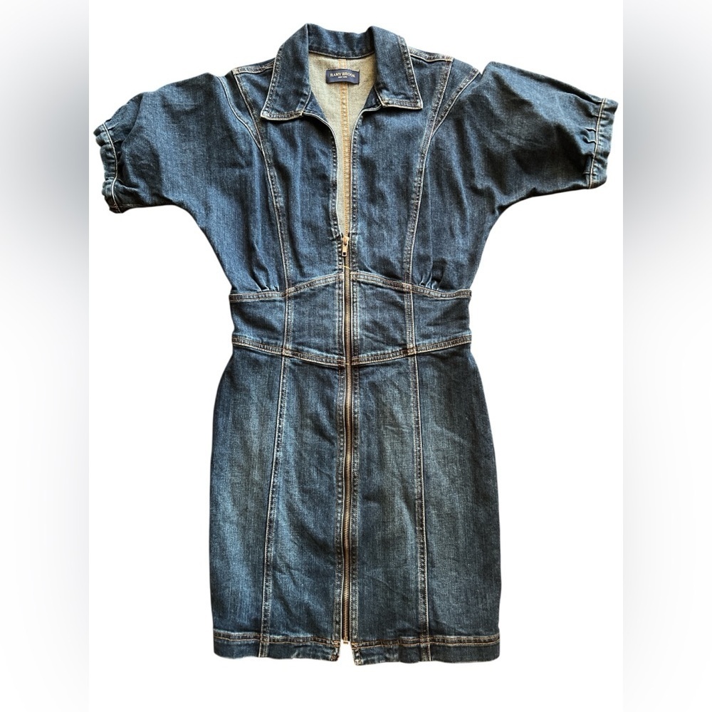 Ramy Brook Women’s Lily Denim Zip Front Mini Dress Blue Size 28 Medium - Picture 3 of 9
